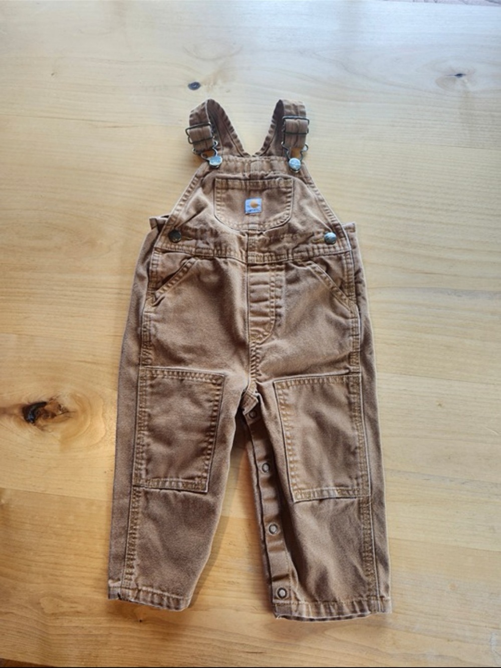Carhartt Tan Kids Overalls with Knee Patches